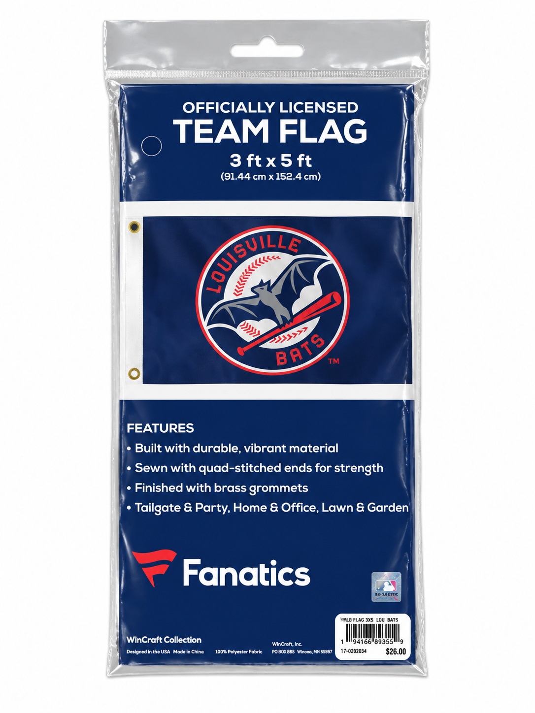 Louisville Bats WinCraft 3x5 Team Flag