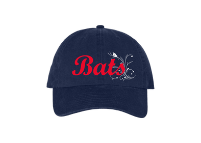 Ladies Navy Flower Bats Cap
